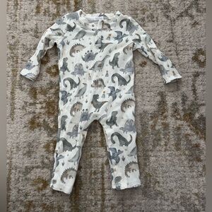 Angel Dear Gray Dinosaur Print Kids Footie